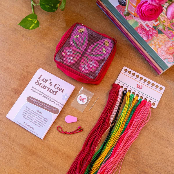 BUTTERFLY BLOOM - Needlepoint Pouch Kit