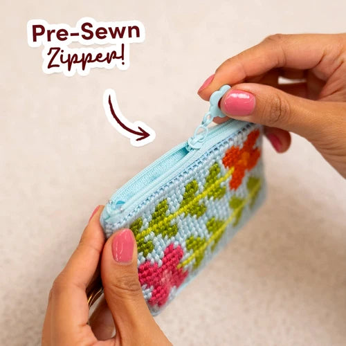 BEGINNER BlOOMS - Needlepoint Taster Pouch Kit