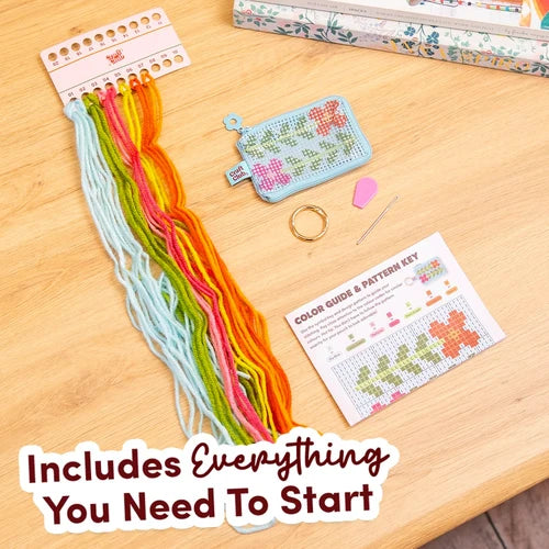 BEGINNER BlOOMS - Needlepoint Taster Pouch Kit