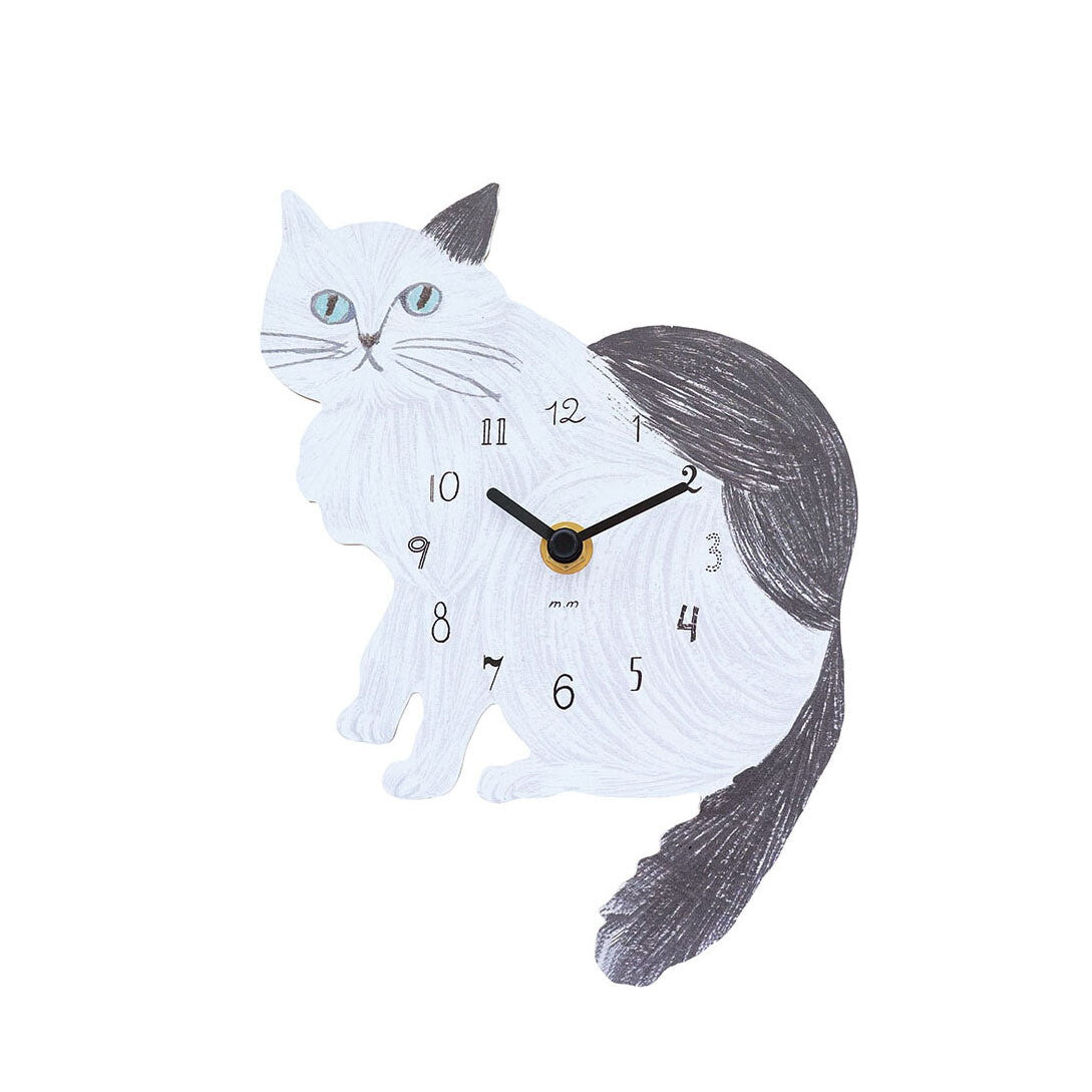 Matsuo Miyuki Diecut Wall Clock Crown Cat