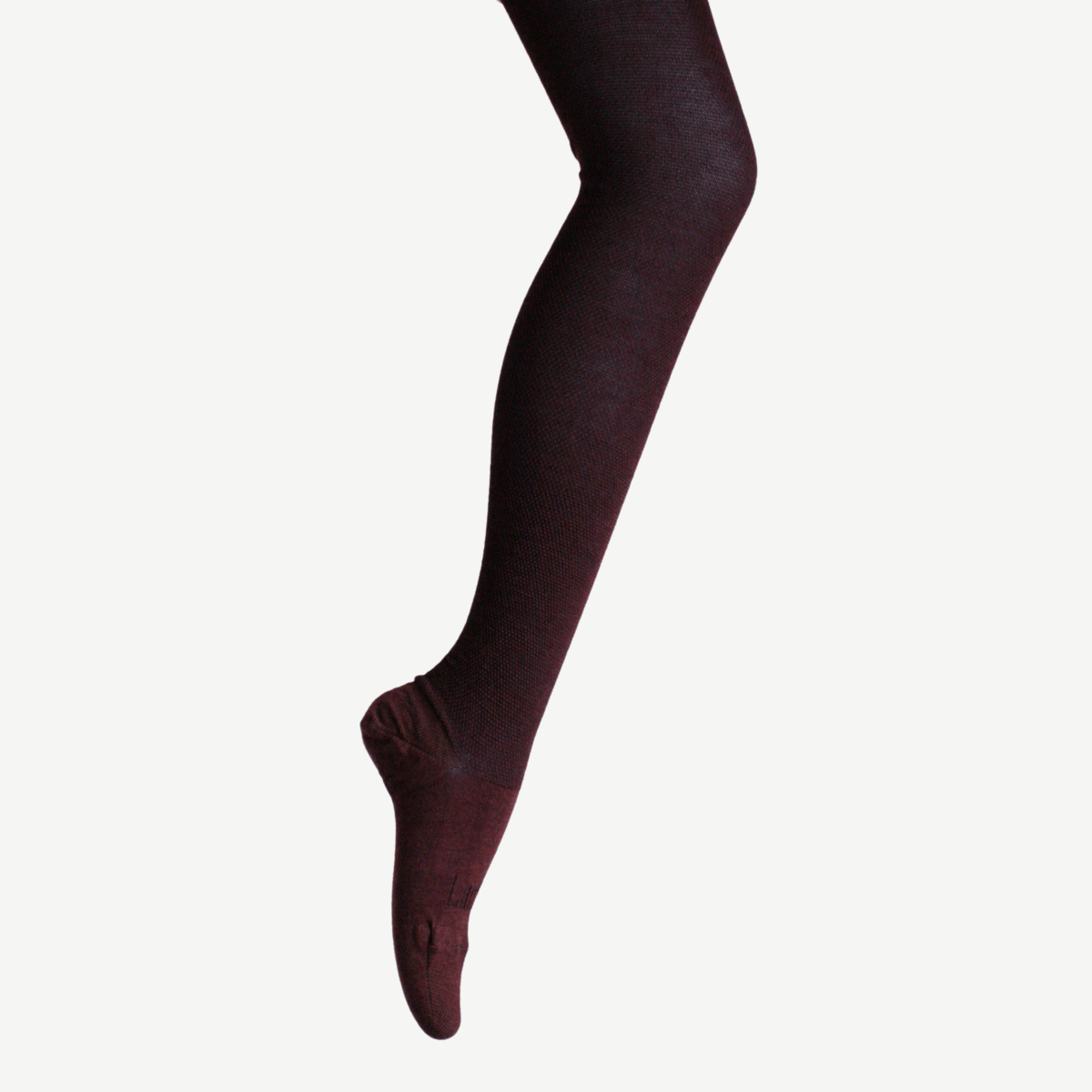 Merino Wool Textured Knit Tights Currant
