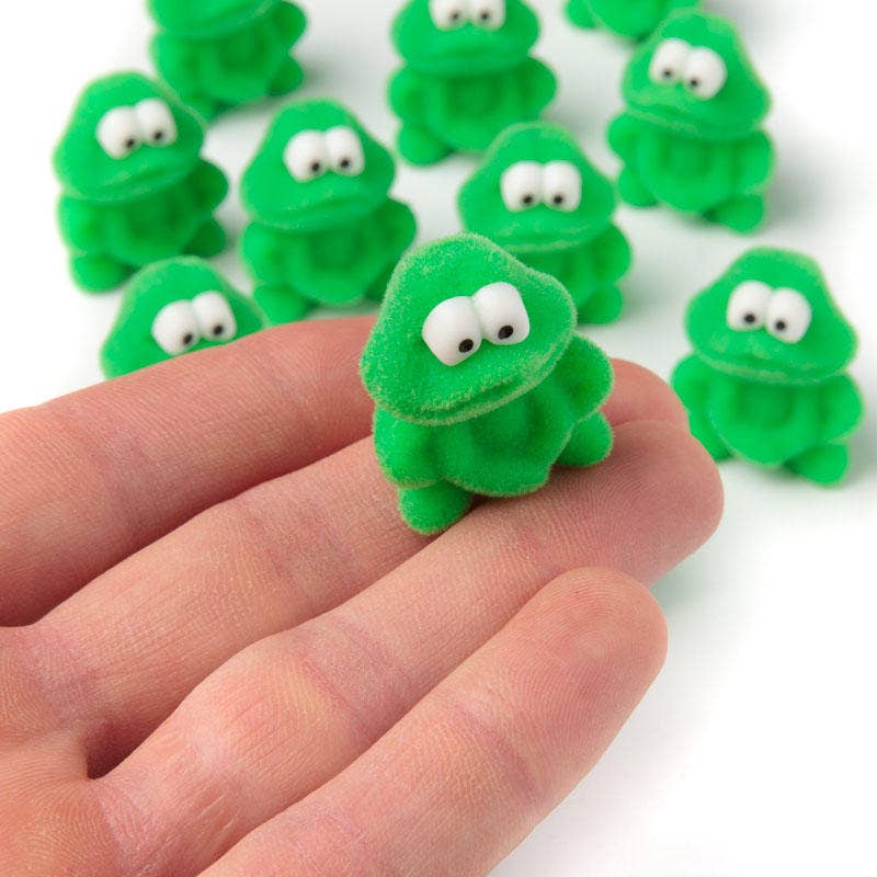 Miniature Flocked Frogs