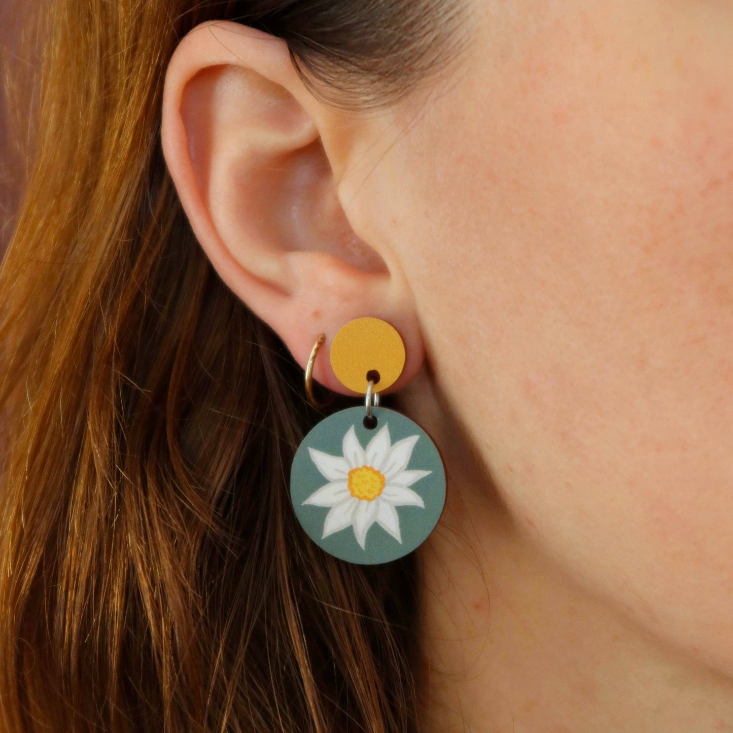 Flannel Flower Wildflower Earrings Green