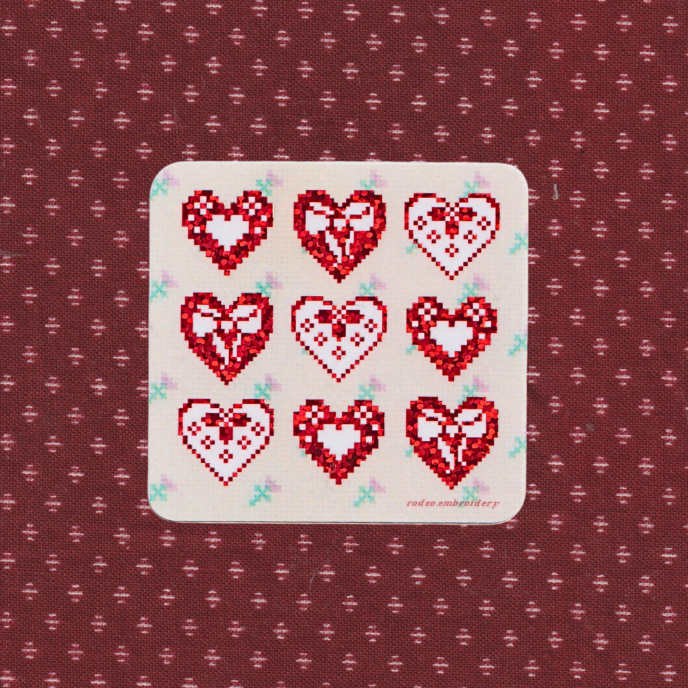 Hearts on Hearts - Glitter Vinyl Sticker