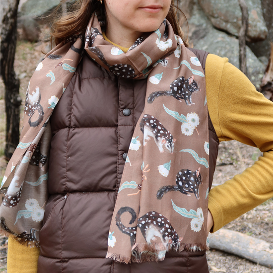 Quoll Australian Silk/Cotton Scarf