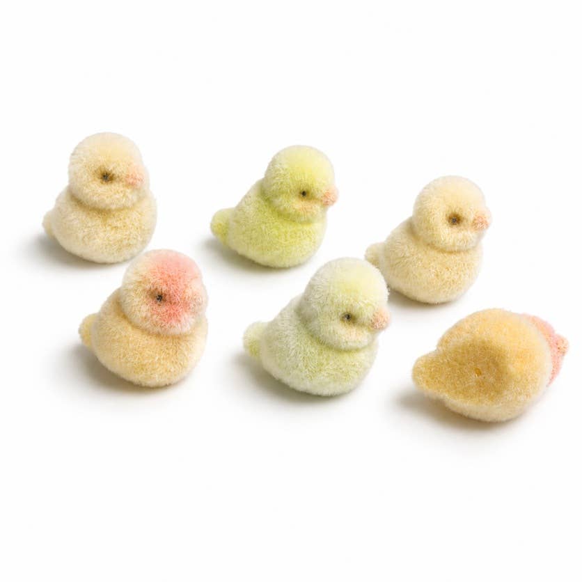1" H Miniature Flocked Baby Budgie Parrot Birds