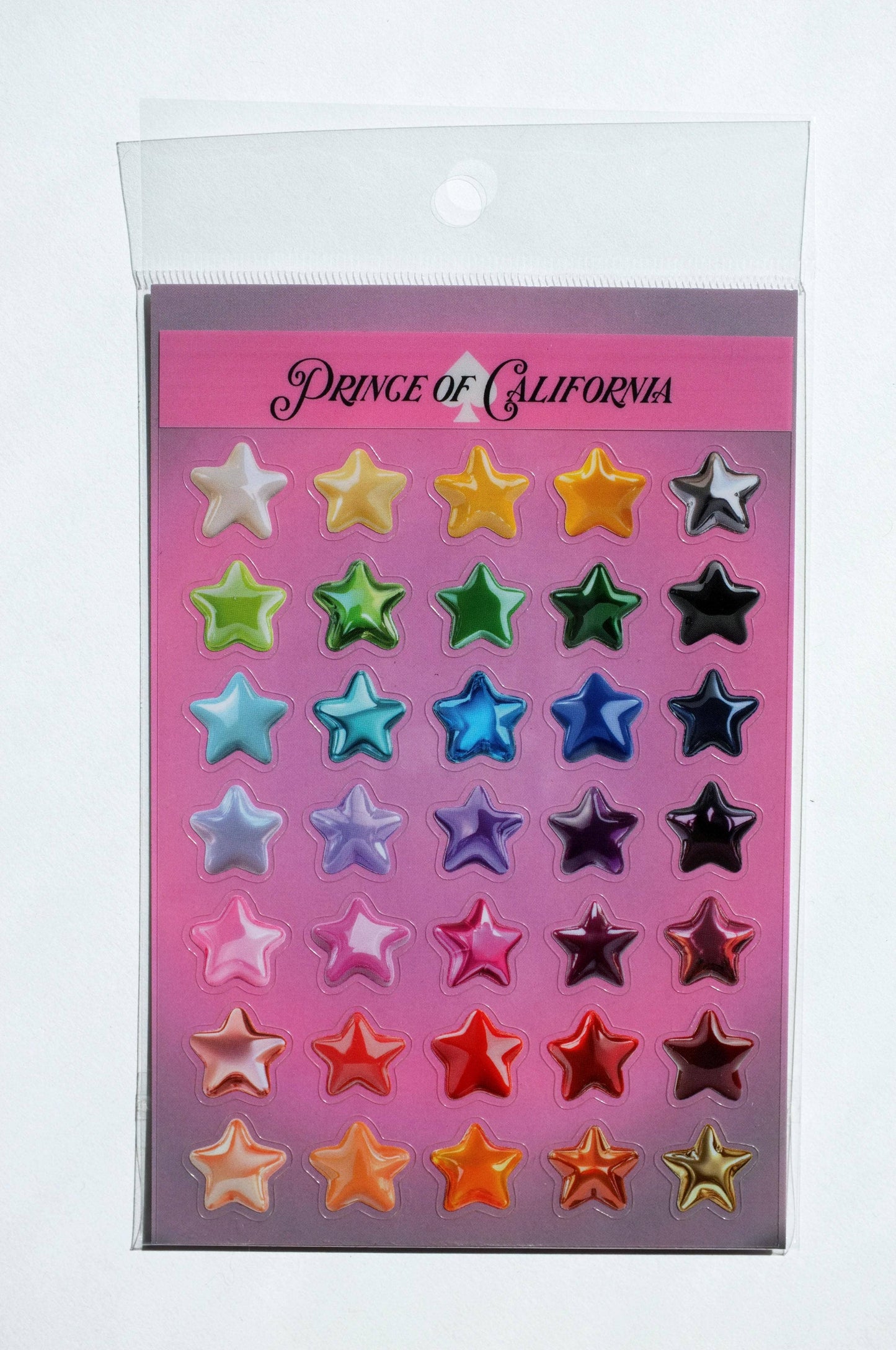 Transparent Rainbow Star Sticker Sheet