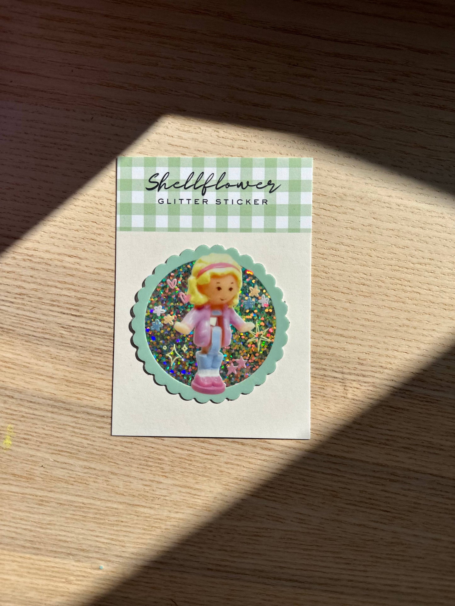 Polly Pocket Girl Glitter Vinyl Sticker 