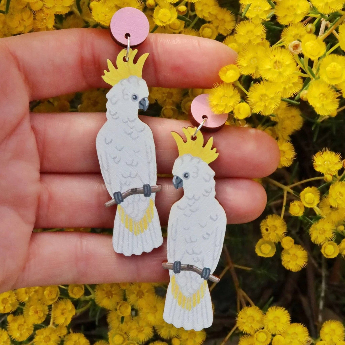 White Cockatoo Australian Bird Earrings