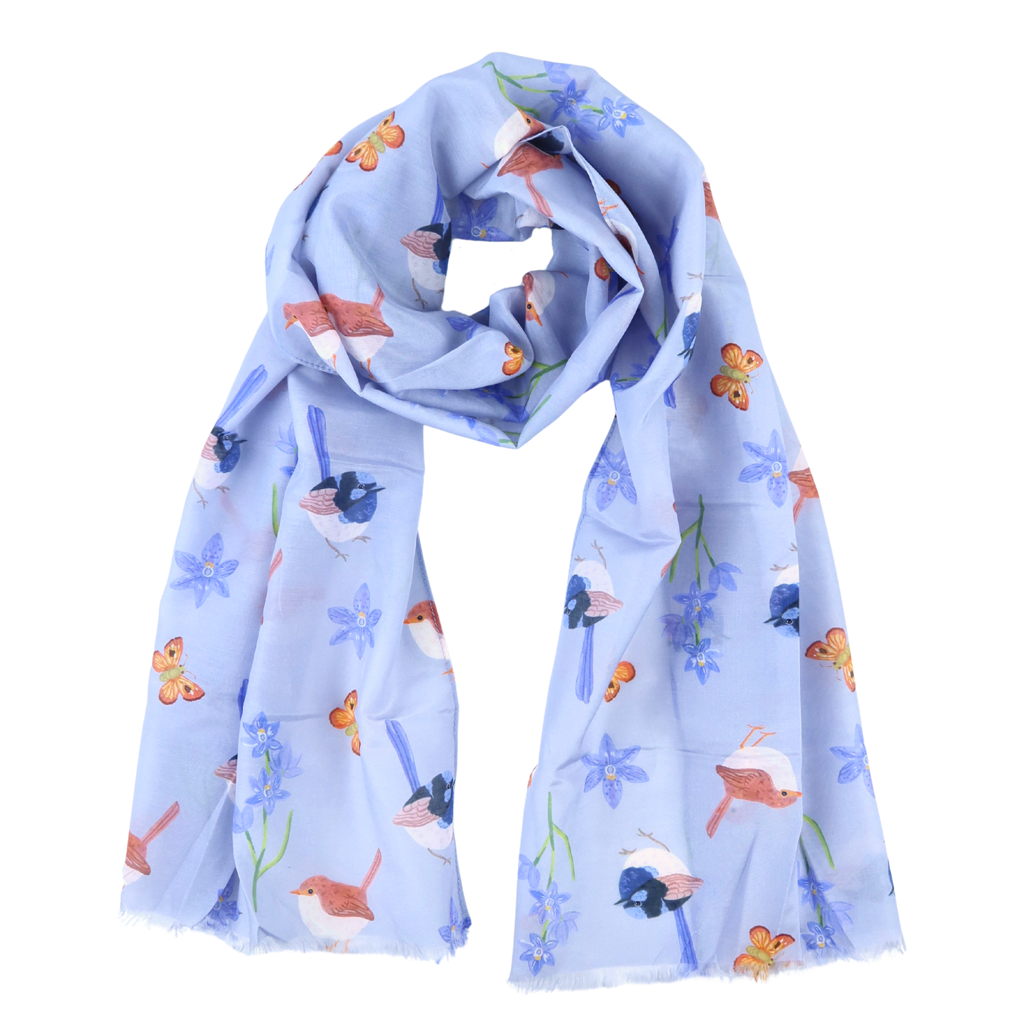 Fairy Wren Australian Silk/Cotton Scarf