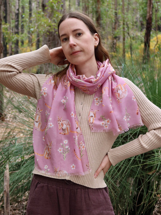 Wallaby Australian Silk/Cotton Scarf