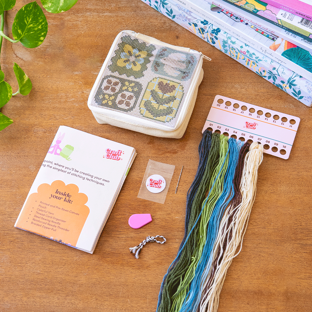 Fluttering Fables - Needlepoint Pouch Kit