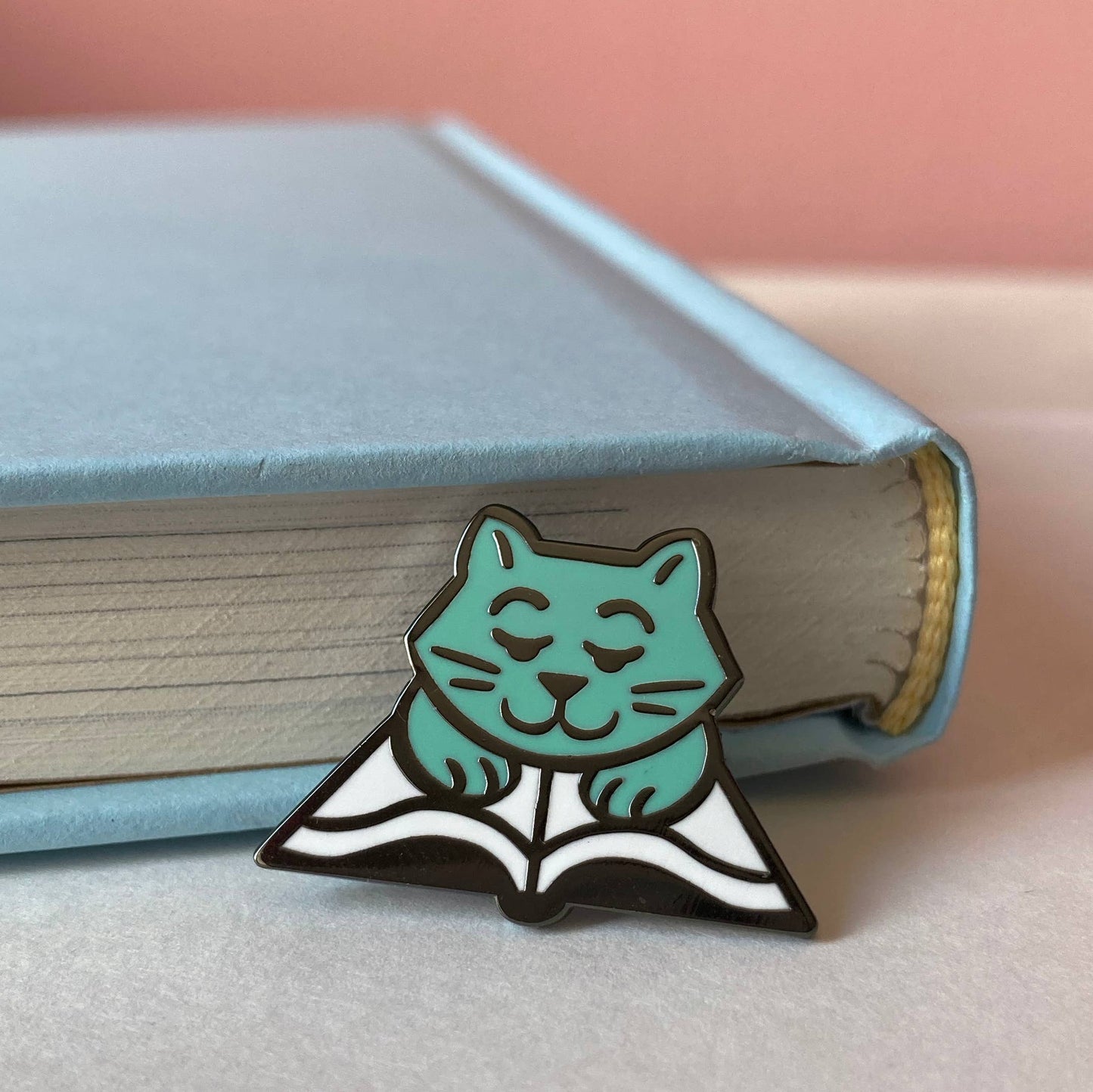 Book Cat enamel pin