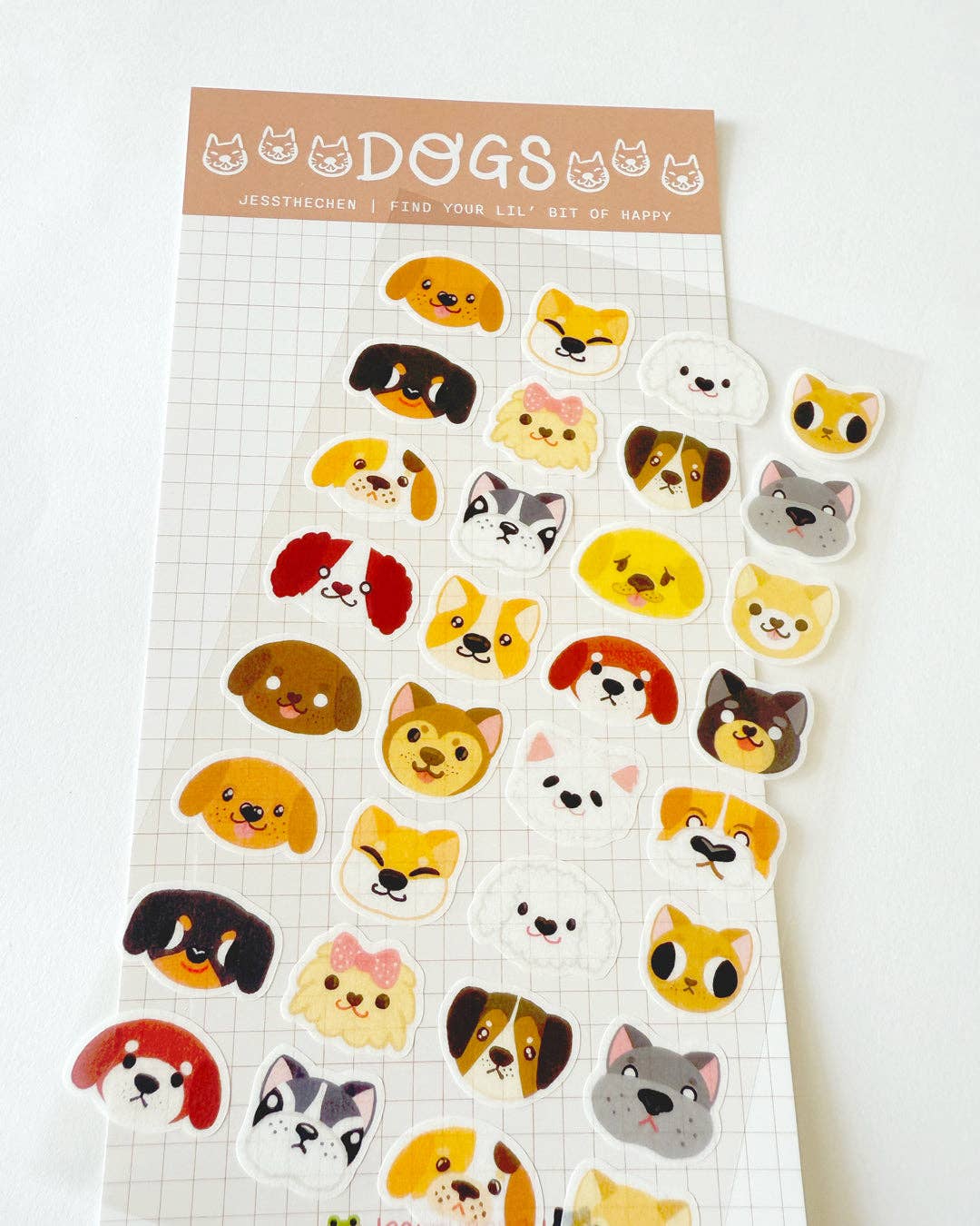 Dogs Puppy Face Washi Sticker Sheet