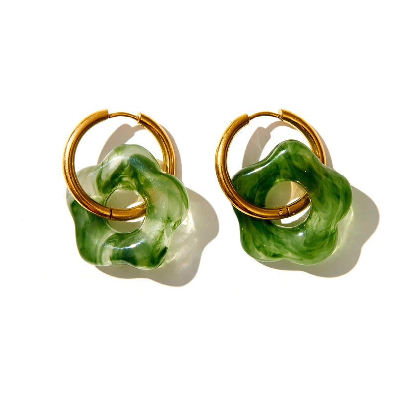 Load image into Gallery viewer, Gloria Hoops Green
