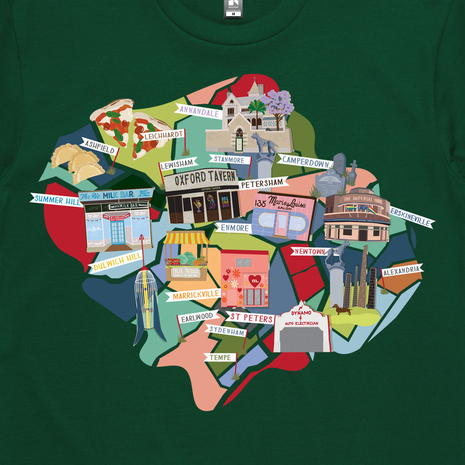 Load image into Gallery viewer, Inner West Map Tee Emerald
