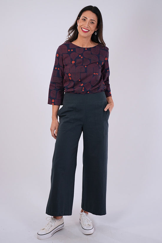 Lisa Pants Plain Petrol