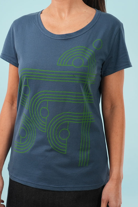 Short Sleeve Tee - Checkers in Arctic Blue & Green