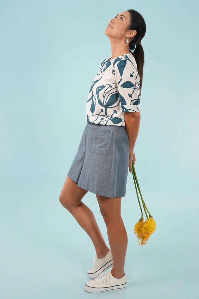 Betty Shorts Chambray Blue