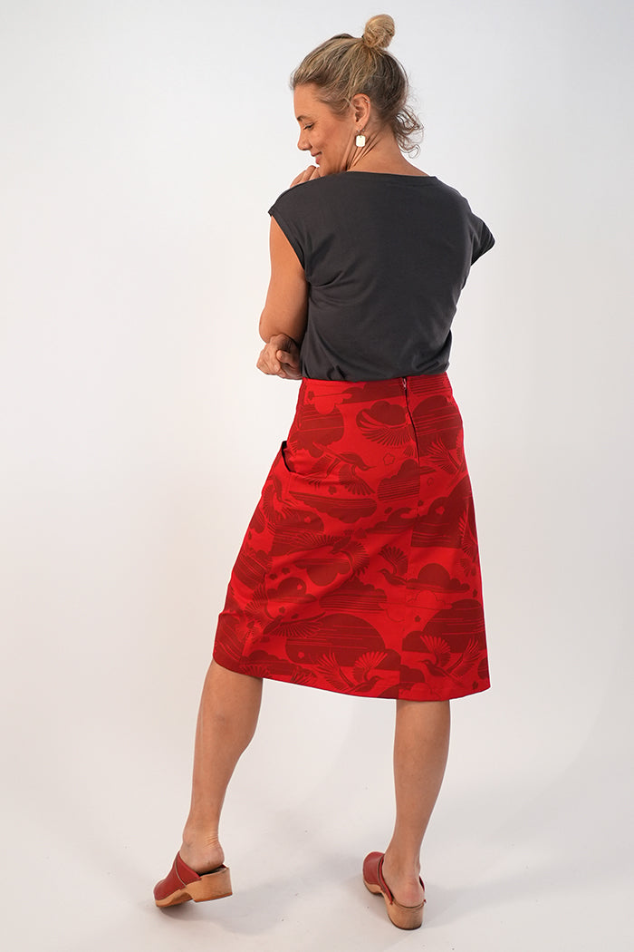 Heidi Skirt Birdy Red Long