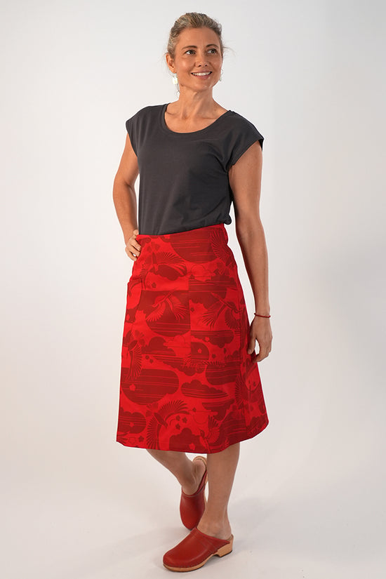 Heidi Skirt Birdy Red Long