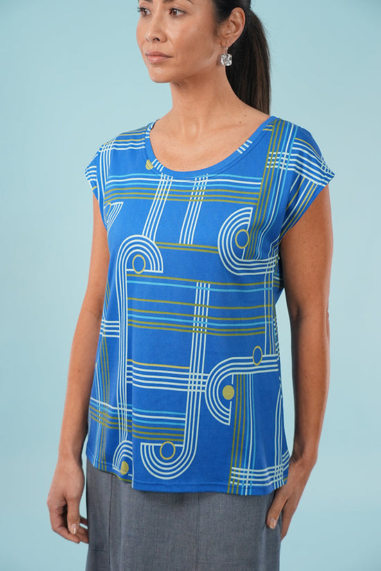 Bobby Top -  Checkers Blue