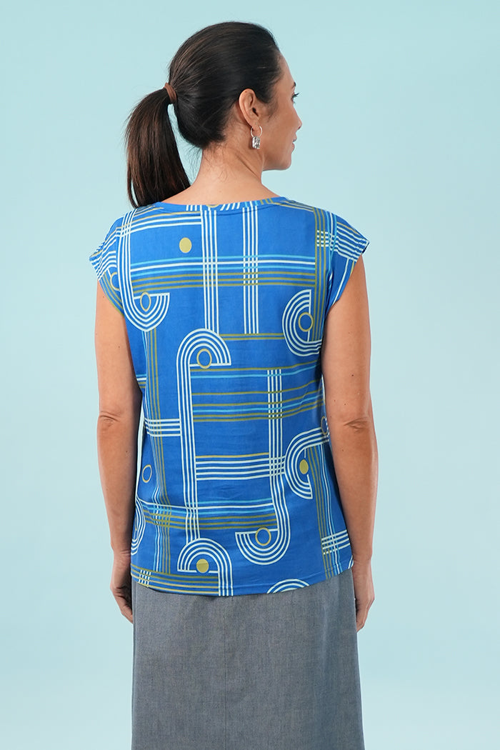 Bobby Top -  Checkers Blue