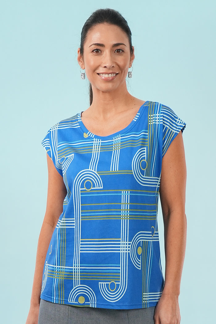 Bobby Top -  Checkers Blue