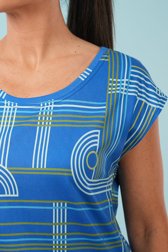 Bobby Top -  Checkers Blue