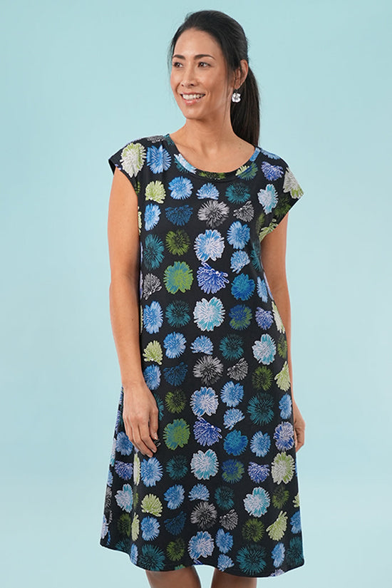 Bobby Dress - Summer Flowers in Black