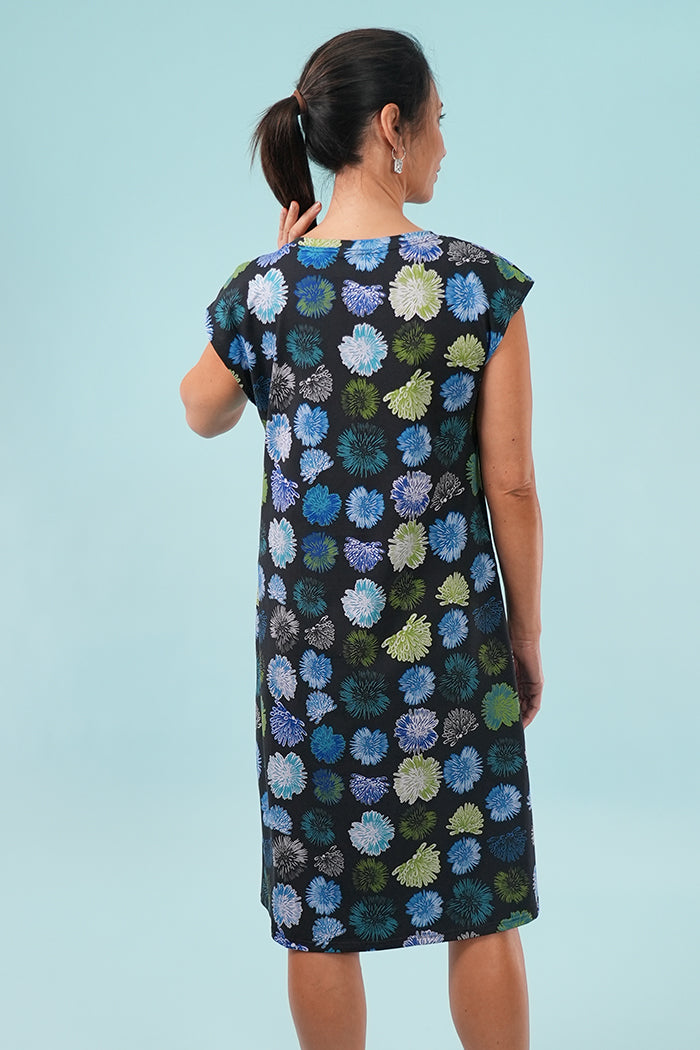 Bobby Dress - Summer Flowers in Black