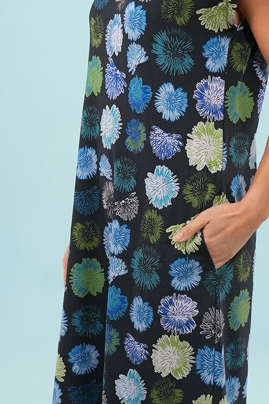 Bobby Dress - Summer Flowers in Black