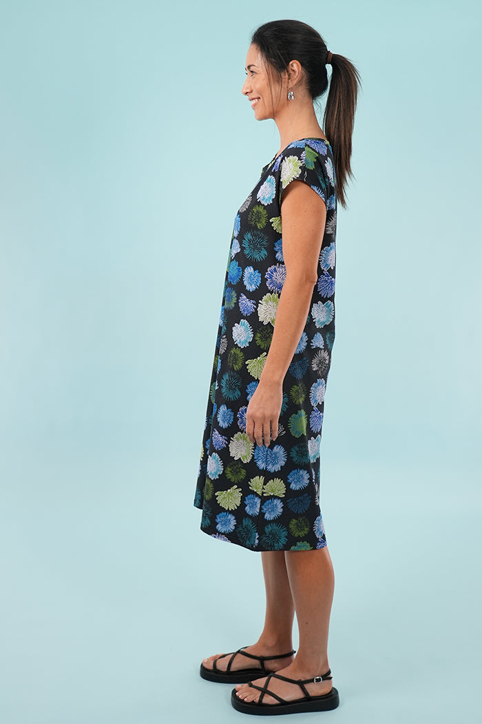 Bobby Dress - Summer Flowers in Black