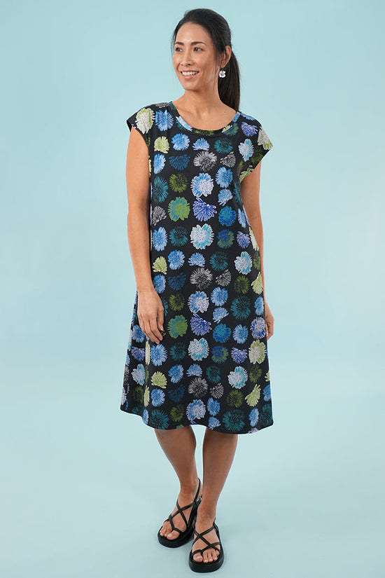 Bobby Dress - Summer Flowers in Black