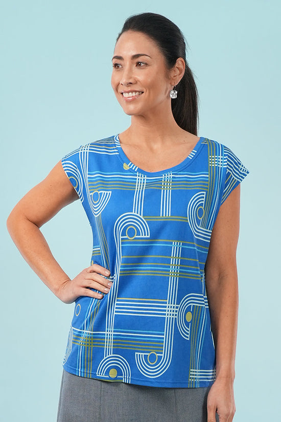 Bobby Top -  Checkers Blue