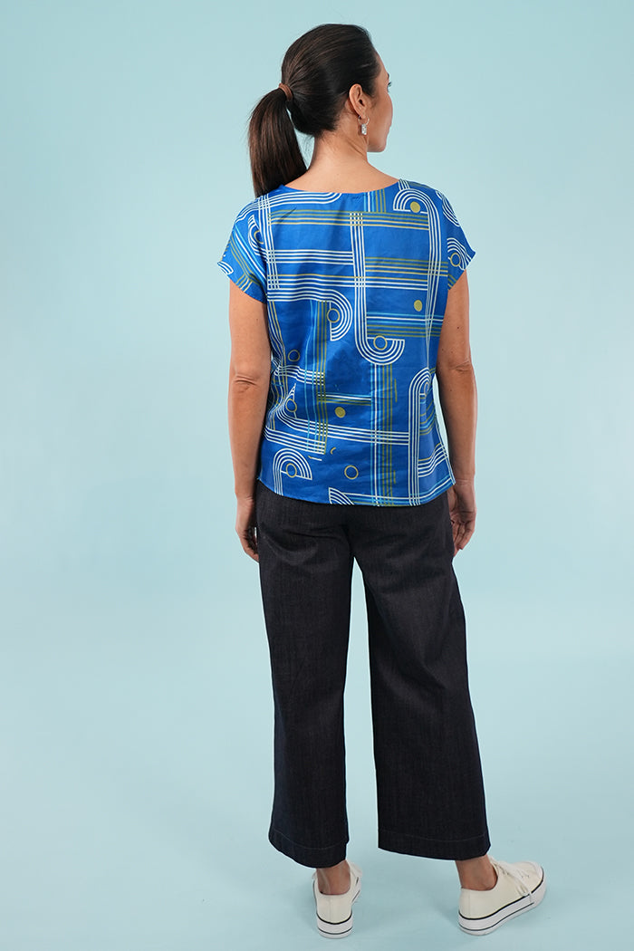 Tilly Top -  Checkers Blue