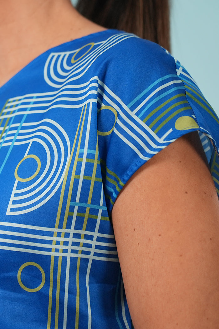 Tilly Top -  Checkers Blue