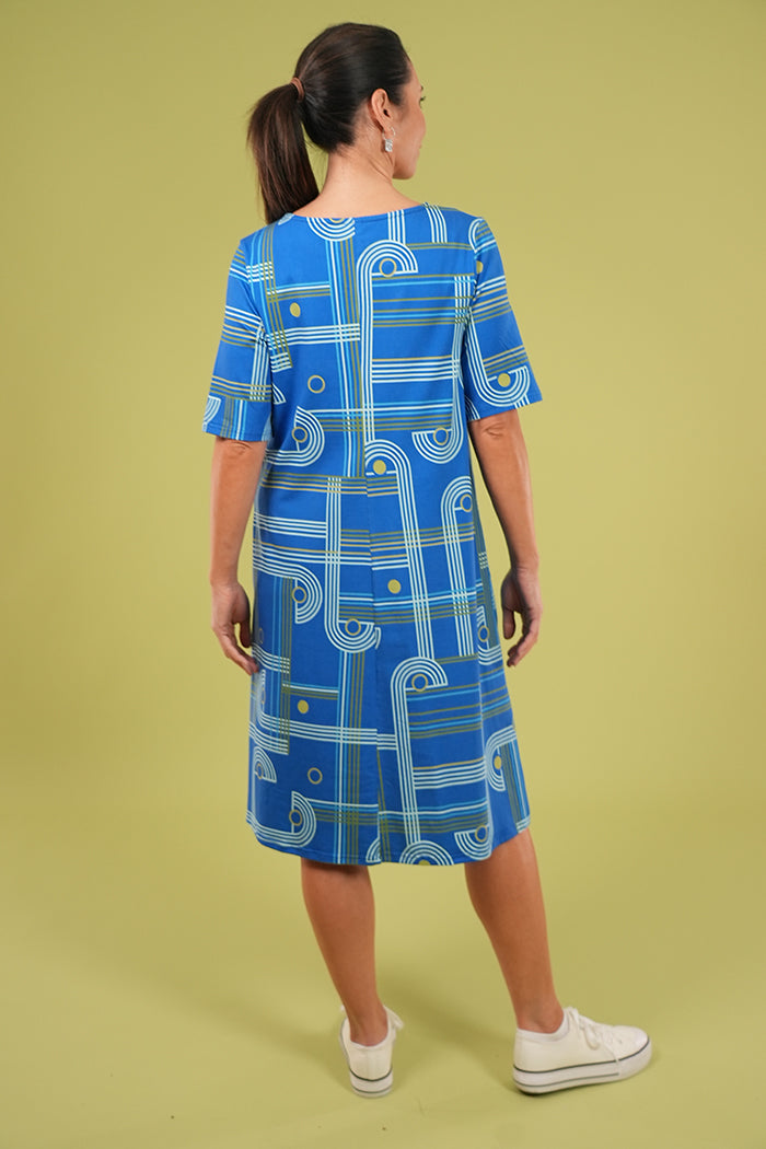 Grace Dress -  Checkers Blue