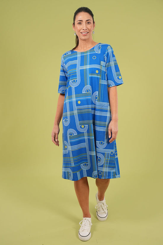 Grace Dress -  Checkers Blue
