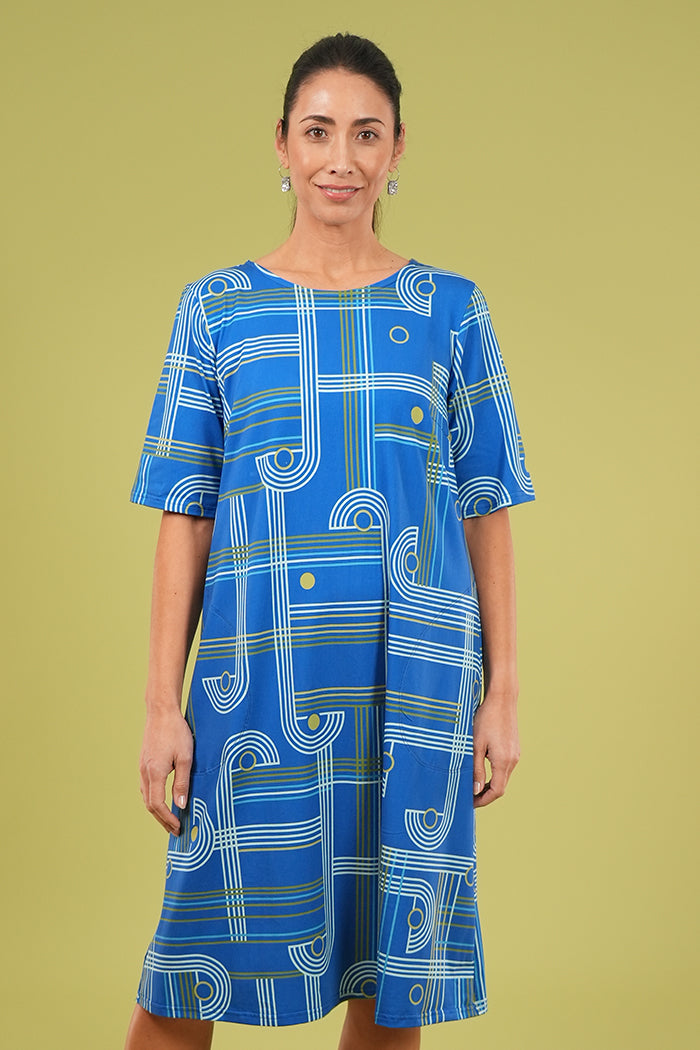 Grace Dress -  Checkers Blue