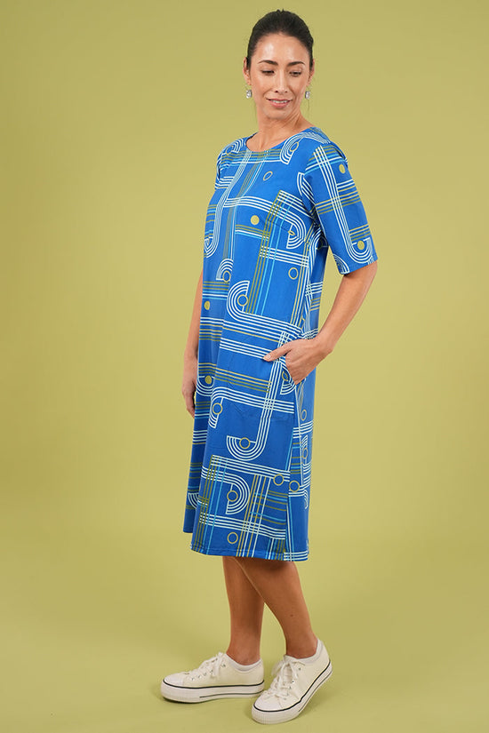 Grace Dress -  Checkers Blue