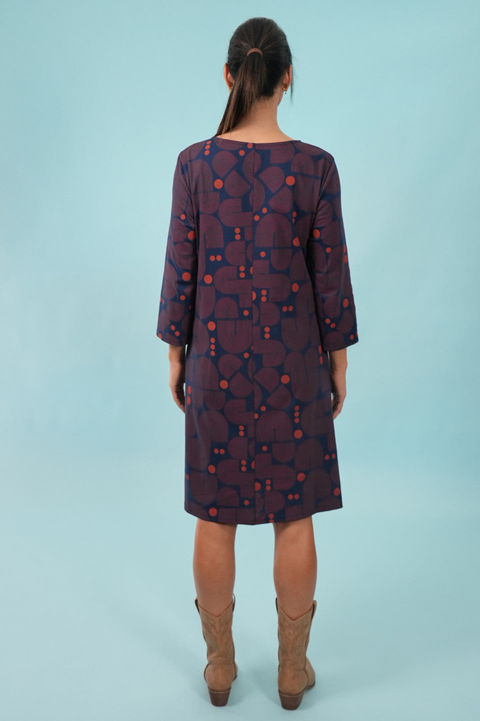 Gracie Dress Bauhaus French Blue/Ginger