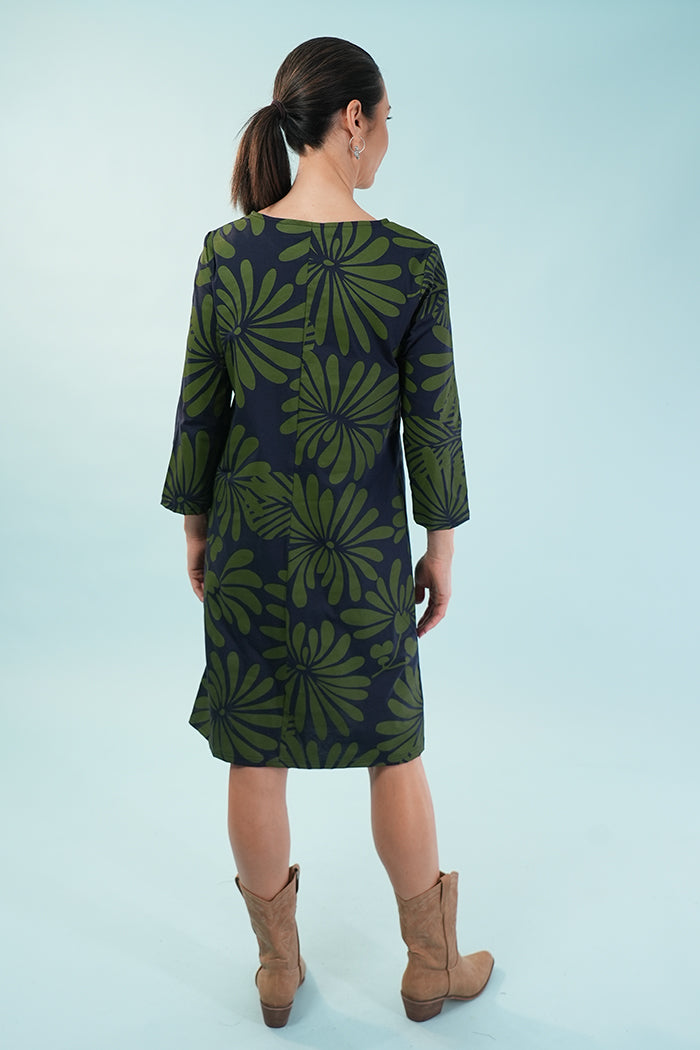 Gracie Dress - Japanese Floral Blue/green