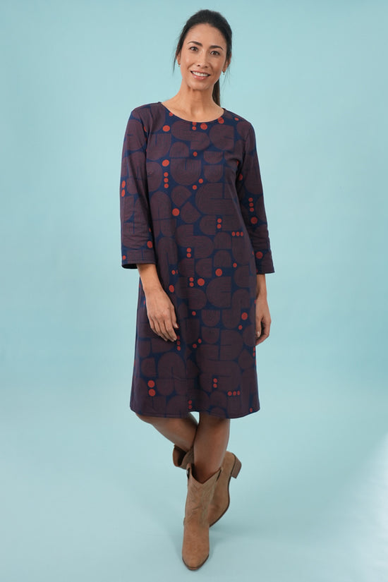 Gracie Dress Bauhaus French Blue/Ginger