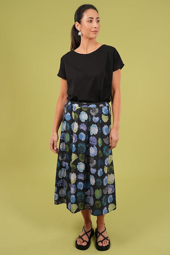 Isabel Skirt - Summer Flowers in Black
