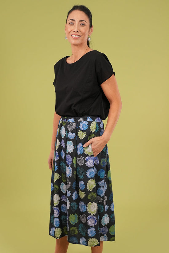 Isabel Skirt - Summer Flowers in Black
