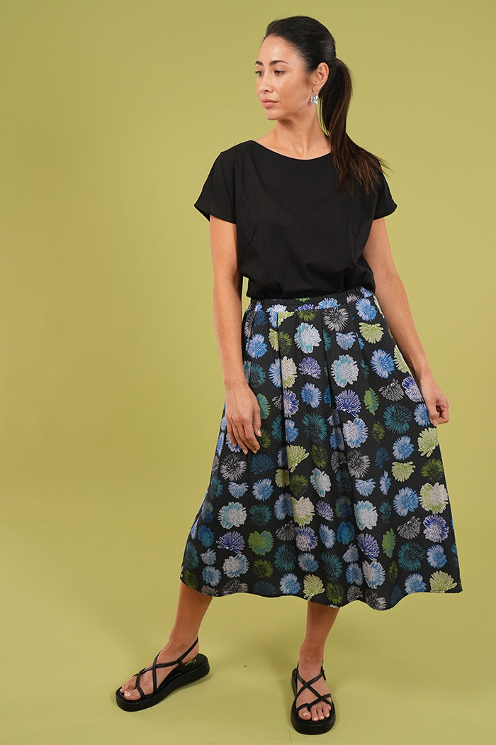 Isabel Skirt - Summer Flowers in Black