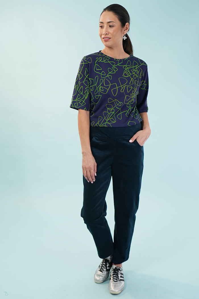 Jackie Pants - Corduroy In Blue Ink