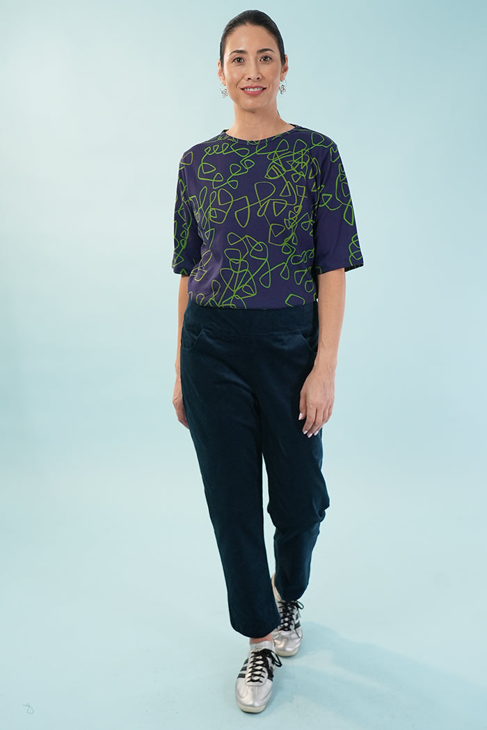 Jackie Pants - Corduroy In Blue Ink