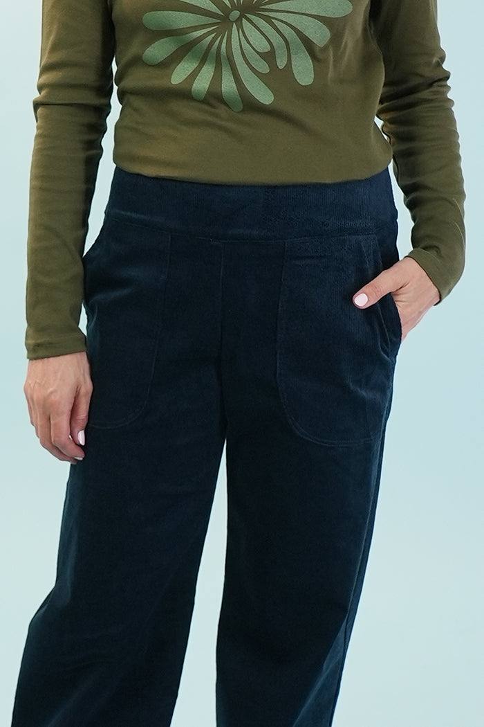 Lisa Pant -Corduroy in Blue Ink